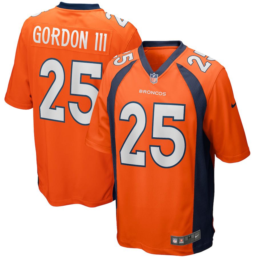 Men Denver Broncos #25 Melvin Gordon III Nike Orange Game NFL Jersey